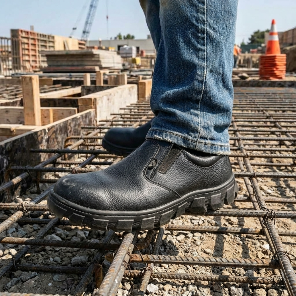 Sepatu Safety Model Slip-On Pendek Cheking sudut 3